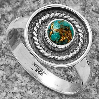Copper Blue Turquoise - Arizona Ring size-7.5 R-1439 SDR175686