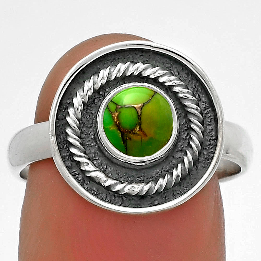 Copper Green Turquoise - Arizona Ring size-8 R-1439 SDR175687
