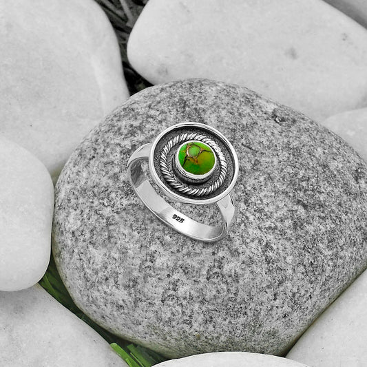 Copper Green Turquoise - Arizona Ring size-8 R-1439 SDR175687