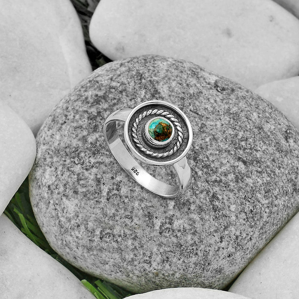 Copper Blue Turquoise - Arizona Ring size-8.5 R-1439 SDR175696