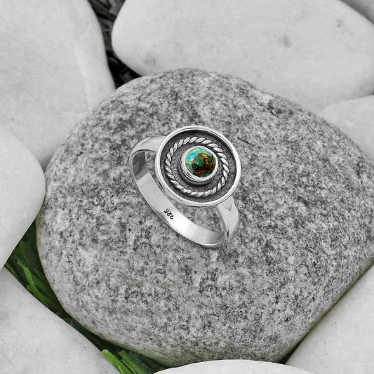 Copper Blue Turquoise - Arizona Ring size-8.5 R-1439 SDR175696