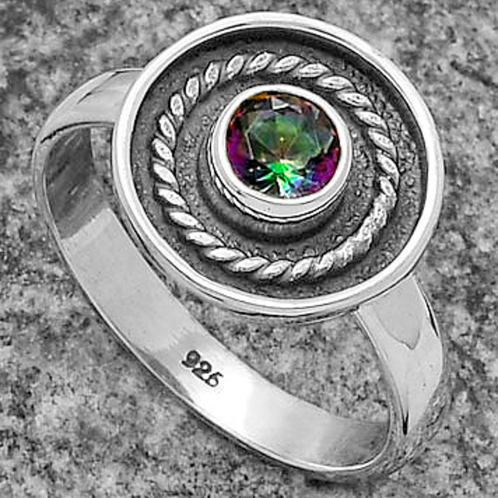 Natural Mystic Topaz Ring size-8 R-1439 SDR175706