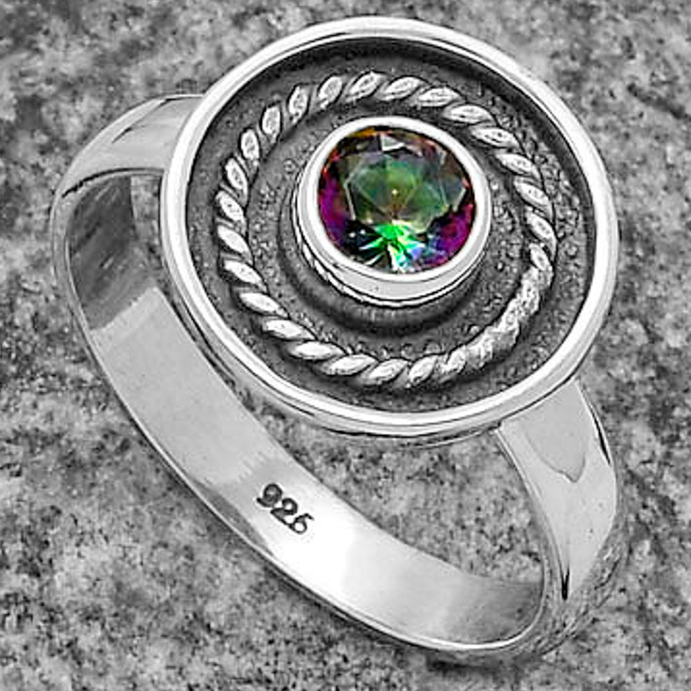 Natural Mystic Topaz Ring size-7.5 R-1439 SDR175709