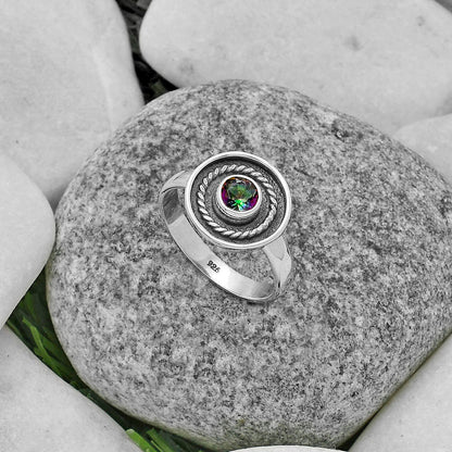 Natural Mystic Topaz Ring size-7.5 R-1439 SDR175709