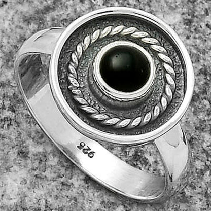 Natural Black Onyx - Brazil Ring size-7 R-1439 SDR175731