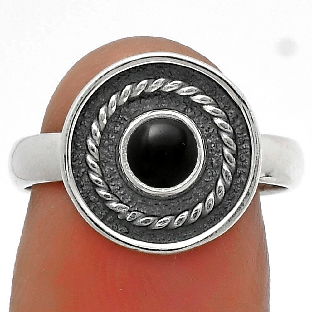 Natural Black Onyx - Brazil Ring size-8 R-1439 SDR175734