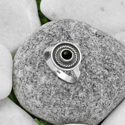 Natural Black Onyx - Brazil Ring size-8 R-1439 SDR175734