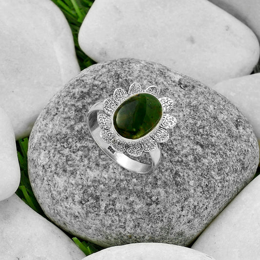 Natural Chrome Chalcedony Ring size-9 R-1241 SDR175741