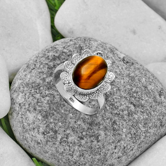 Natural Tiger Eye - Africa Ring size-8.5 R-1241 SDR175766