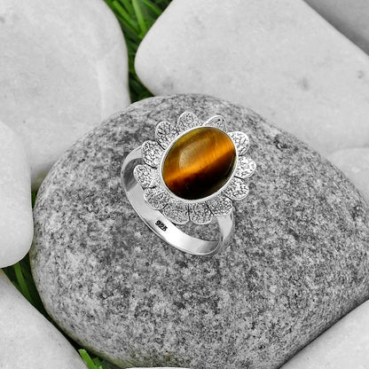 Natural Tiger Eye - Africa Ring size-8.5 R-1241 SDR175768