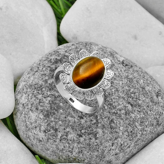 Natural Tiger Eye - Africa Ring size-8.5 R-1241 SDR175768