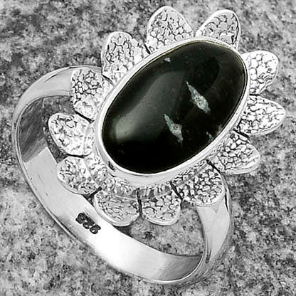 Natural Snow Flake Obsidian Ring size-7.5 R-1241 SDR175779
