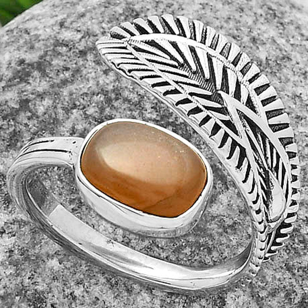 Natural Peach Moonstone Ring size-7 R-1116 SDR175791