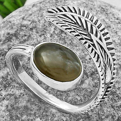 Natural Gray Moonstone Ring size-7 R-1116 SDR175812