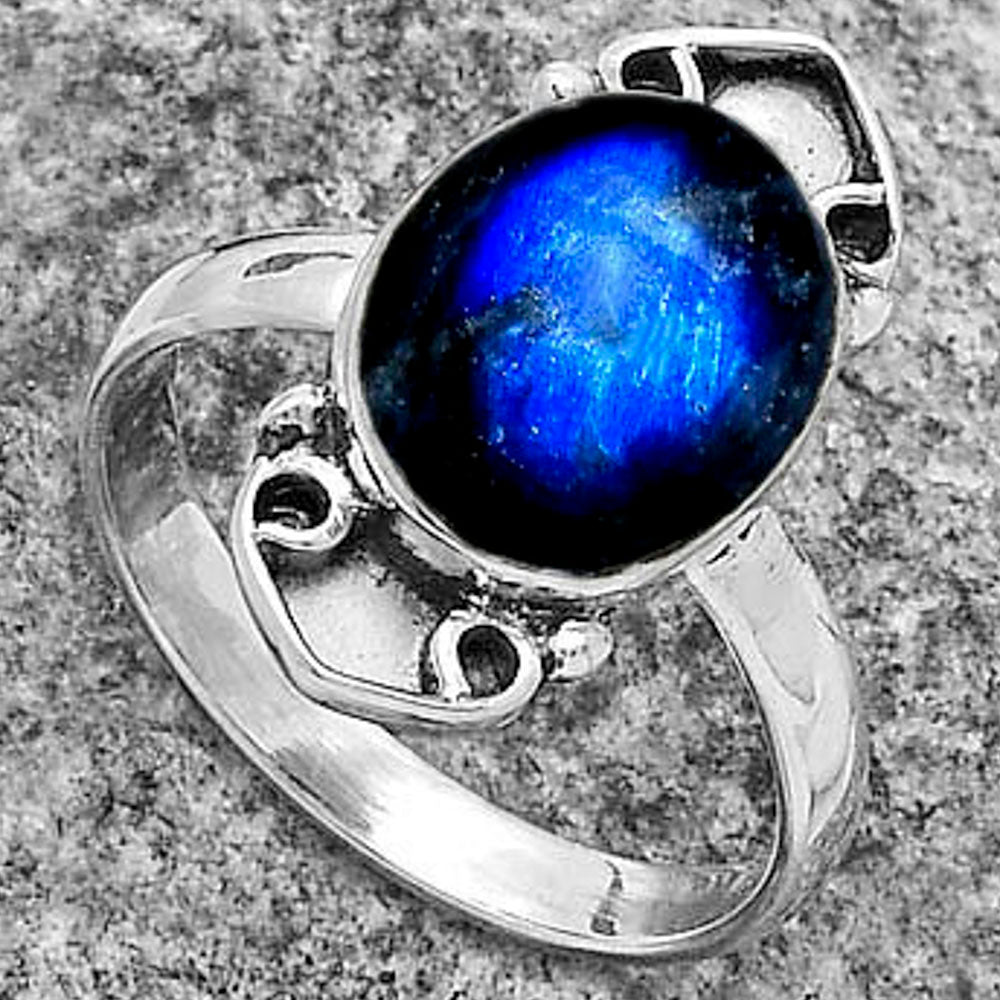 Blue Fire Labradorite - Madagascar Ring size-7 R-1204 SDR176080