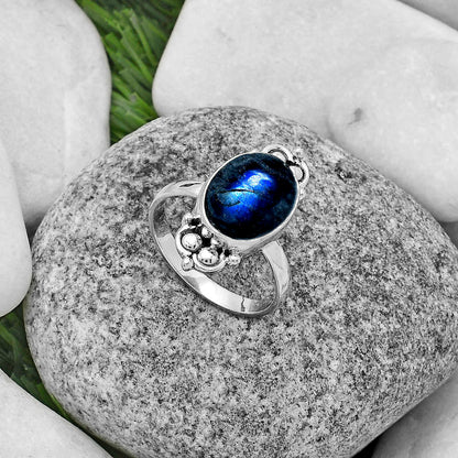 Blue Fire Labradorite - Madagascar Ring size-8 R-1123 SDR176134
