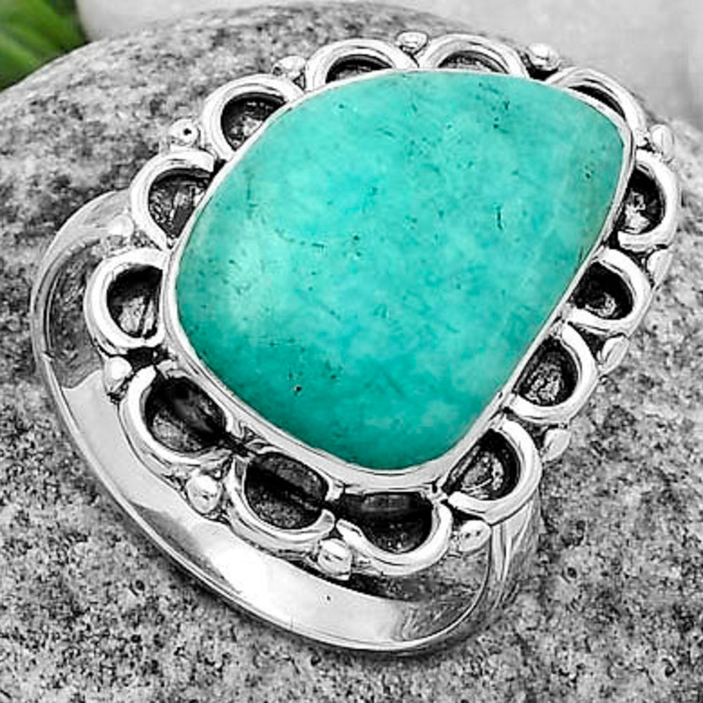 Natural Paraiba Amazonite Ring size-8.5 R-1092 SDR176171