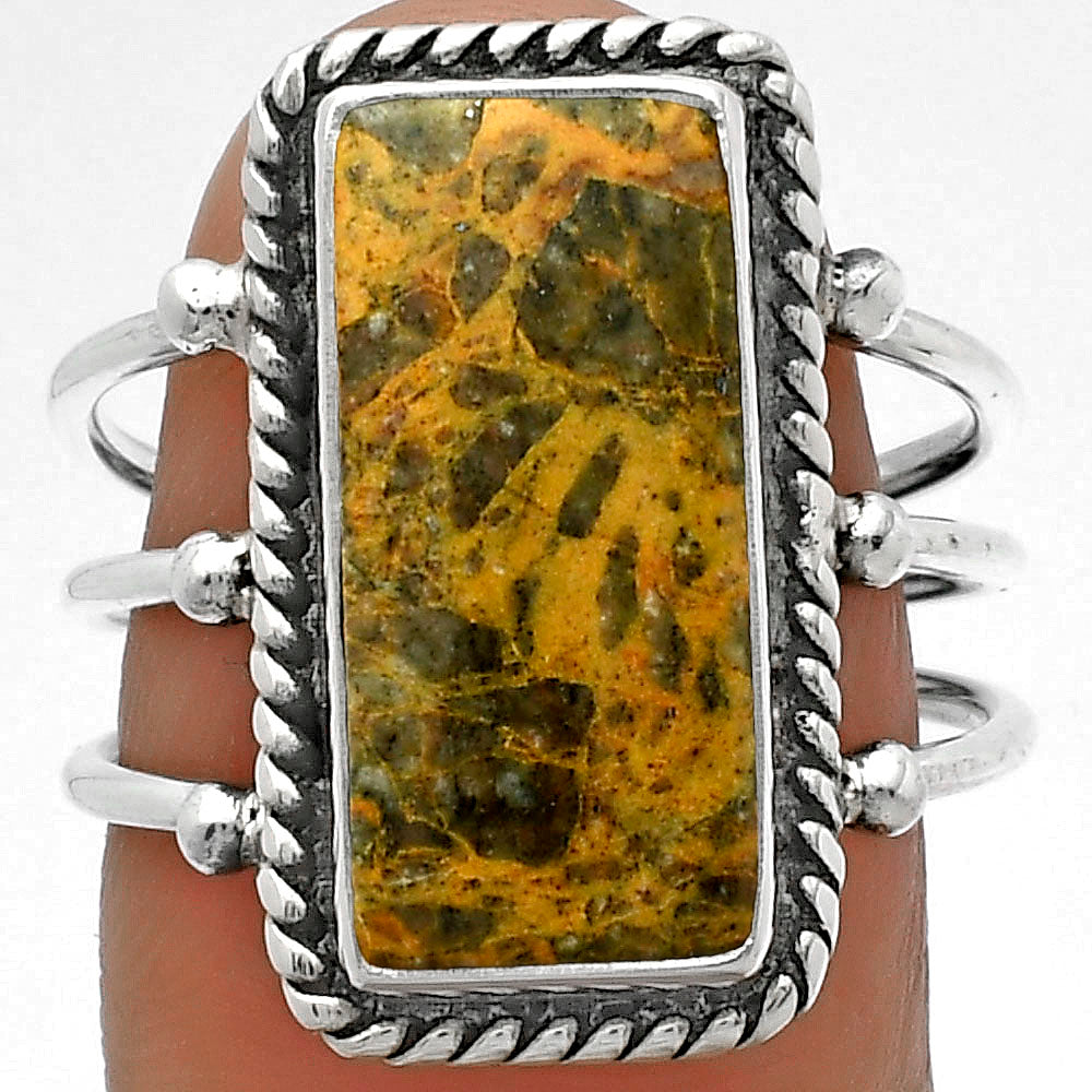 Natural Moroccan Yellow Jacket Jasper Ring size-8 R-1010 SDR176263