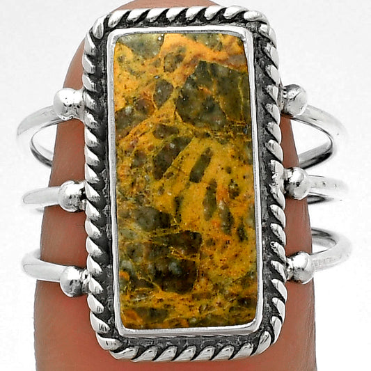 Natural Moroccan Yellow Jacket Jasper Ring size-8 R-1010 SDR176263