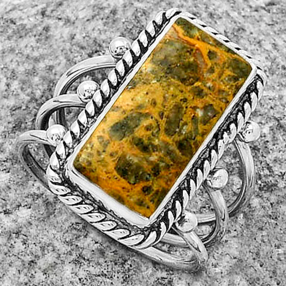 Natural Moroccan Yellow Jacket Jasper Ring size-7 R-1010 SDR176272
