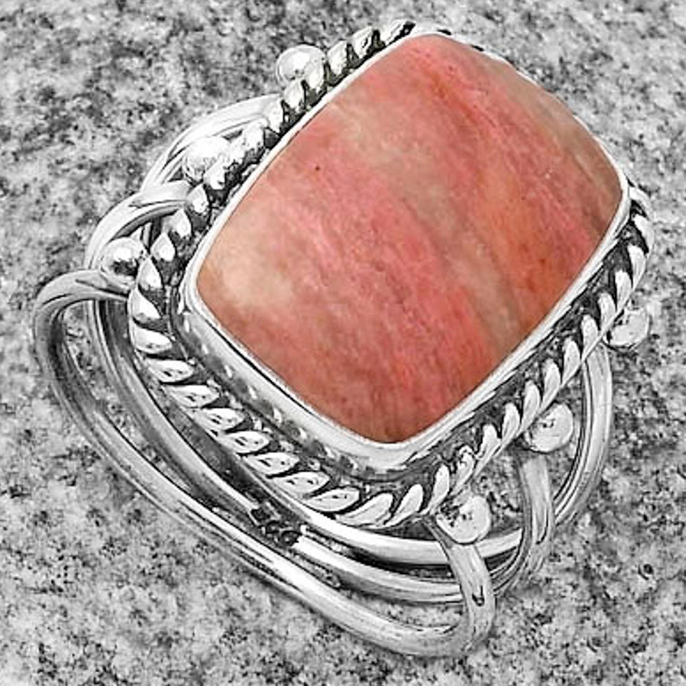 Natural Pink Tulip Quartz Ring size-7.5 R-1010 SDR176275
