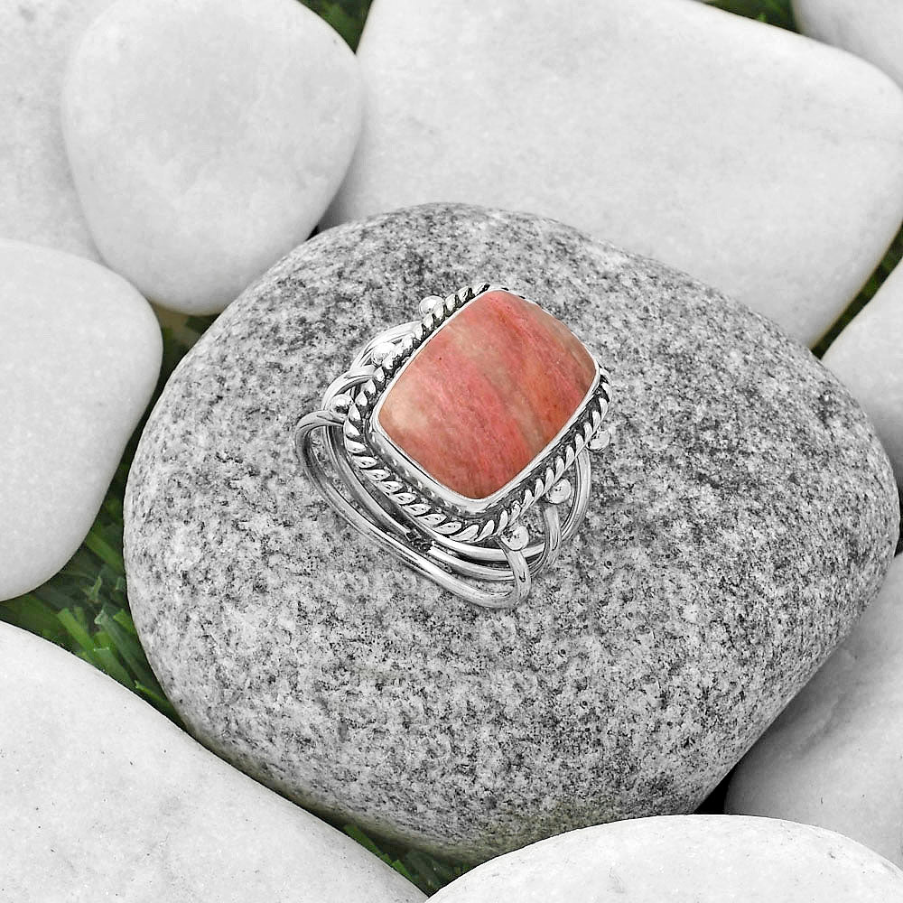 Natural Pink Tulip Quartz Ring size-7.5 R-1010 SDR176275