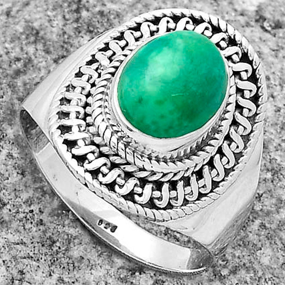 Natural Turquoise Magnesite Ring size-9 R-1279 SDR176472