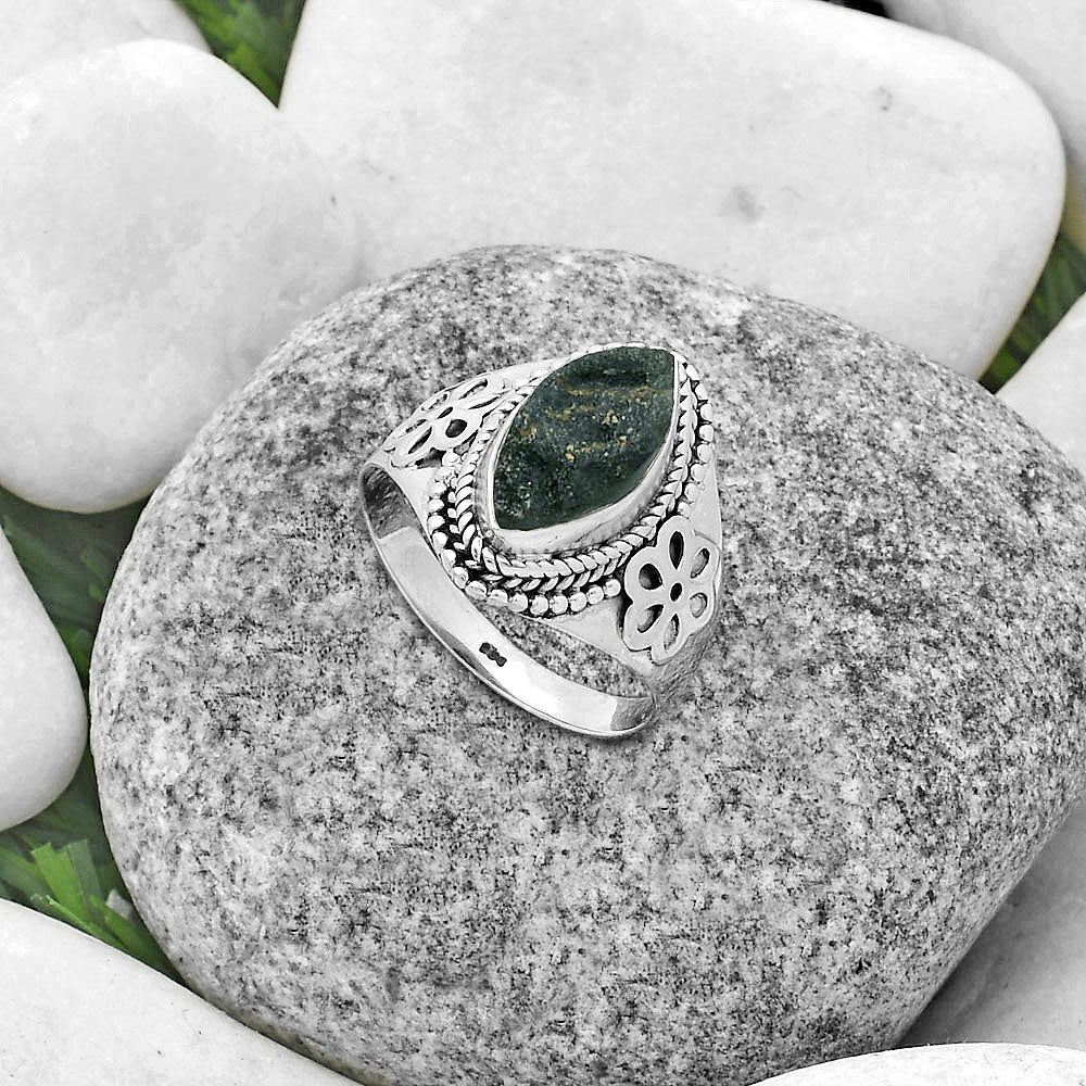 Natural Tektite Rough - Greek Ring size-9 R-1541 SDR176482