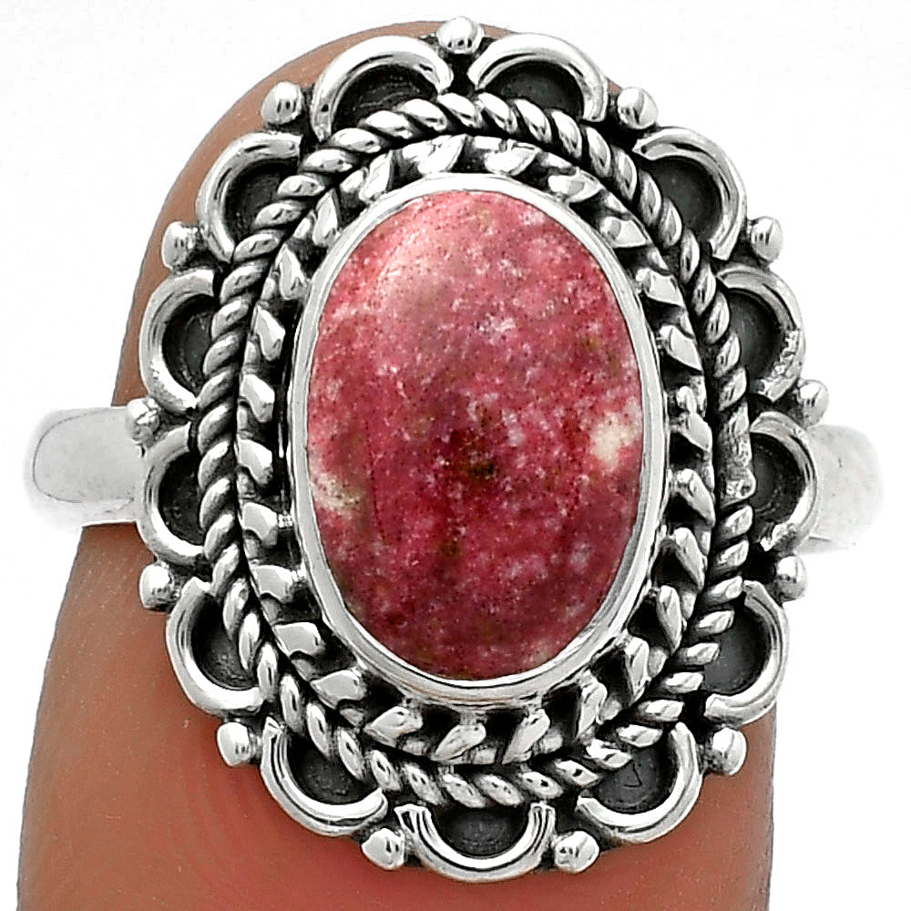 Natural Pink Thulite - Norway Ring size-7.5 R-1256 SDR176491