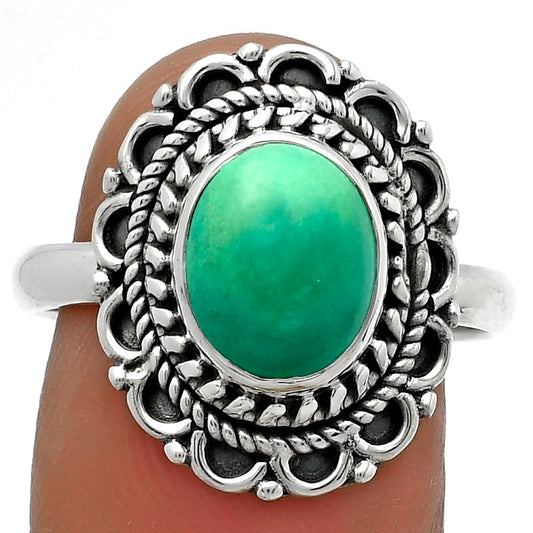 Natural Turquoise Magnesite Ring size-9 R-1256 SDR176502
