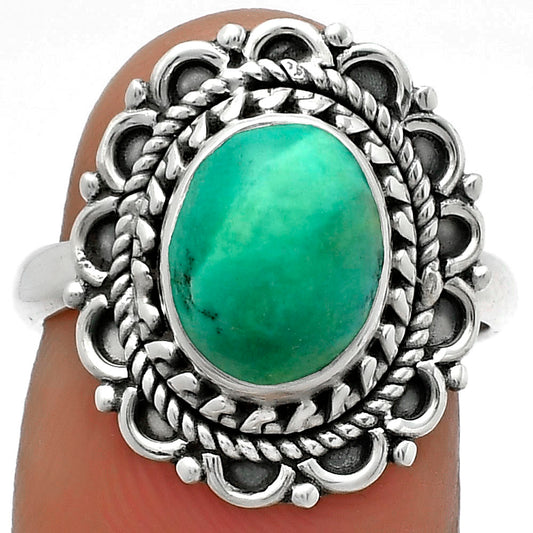 Natural Turquoise Magnesite Ring size-7 R-1256 SDR176519