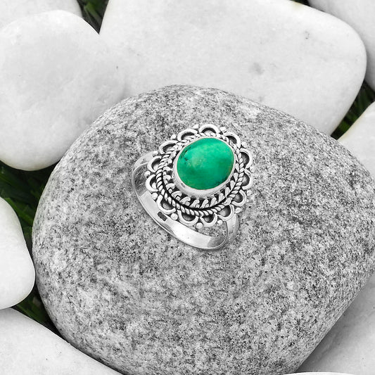 Natural Turquoise Magnesite Ring size-7 R-1256 SDR176519