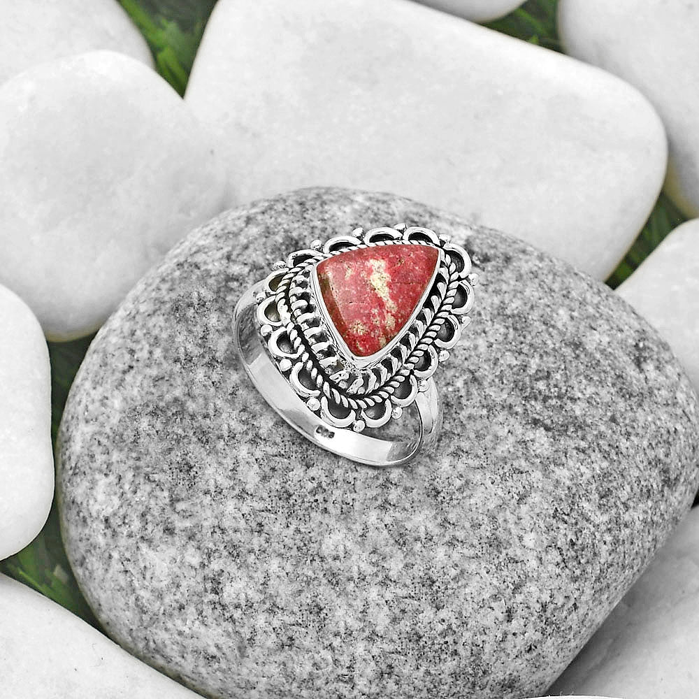 Natural Pink Thulite - Norway Ring size-8 R-1256 SDR176528