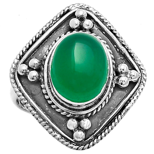 Natural Green Onyx Ring size-8.5 R-1258 SDR176585
