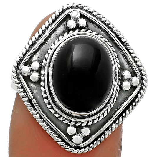 Natural Black Onyx - Brazil Ring size-7 R-1258 SDR176596
