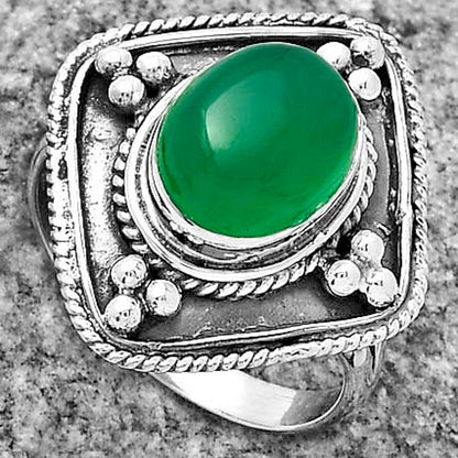 Natural Green Onyx Ring size-8 R-1258 SDR176598