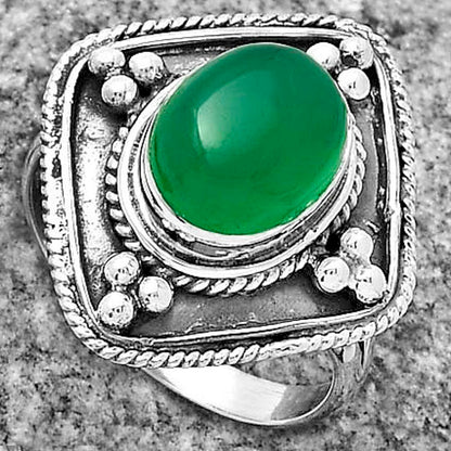 Natural Green Onyx Ring size-9 R-1258 SDR176606
