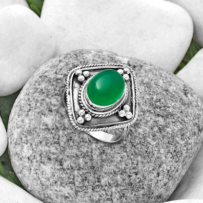 Natural Green Onyx Ring size-9 R-1258 SDR176606