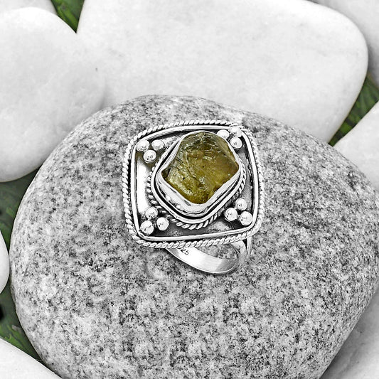 Natural Rare Kornerupine Rough Ring size-8.5 R-1258 SDR176607