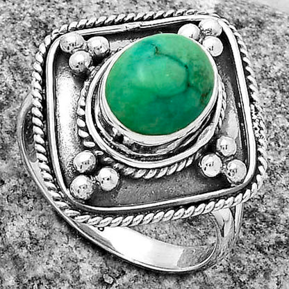 Natural Turquoise Magnesite Ring size-8.5 R-1258 SDR176615