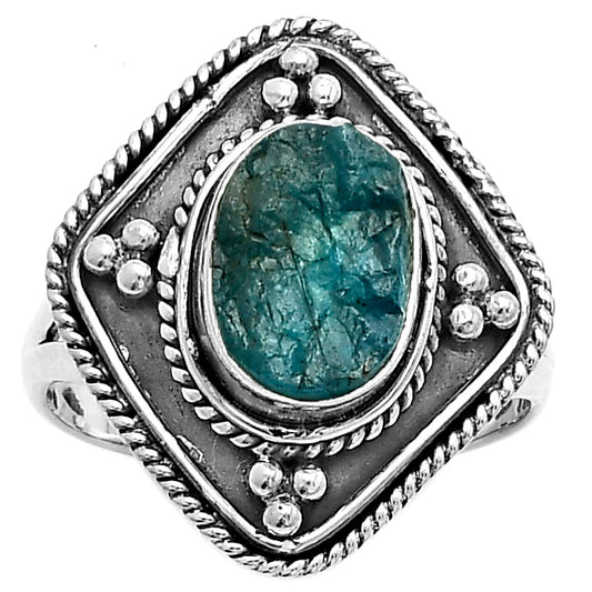 Neon Blue Apatite - Madagascar Ring size-8.5 R-1258 SDR176622