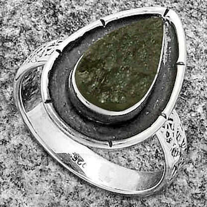 Natural Tektite Rough - Greek Ring size-7.5 R-1688 SDR176700