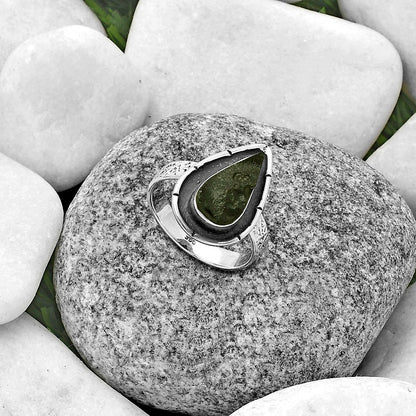 Natural Tektite Rough - Greek Ring size-7.5 R-1688 SDR176707