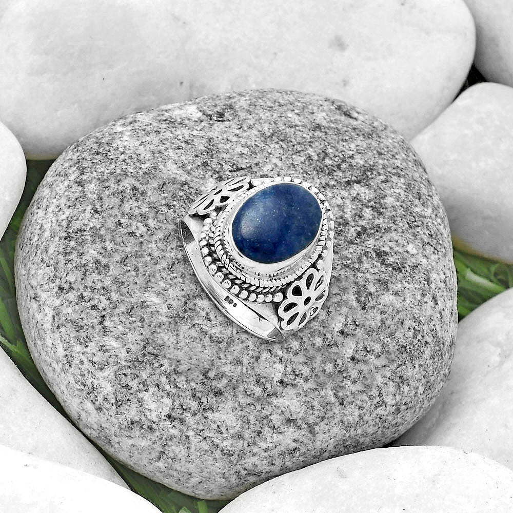 Natural Dumortierite Quartz Ring size-7 R-1541 SDR176748