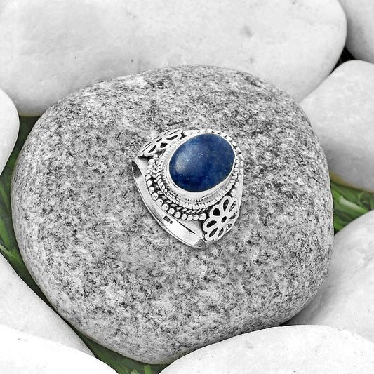 Natural Dumortierite Quartz Ring size-7 R-1541 SDR176748