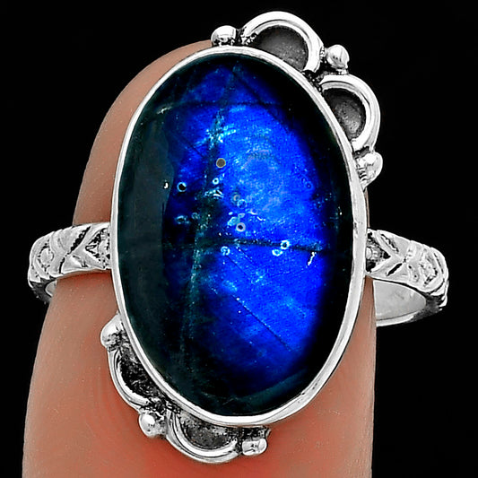 Blue Fire Labradorite - Madagascar Ring size-8.5 R-1103 SDR176848