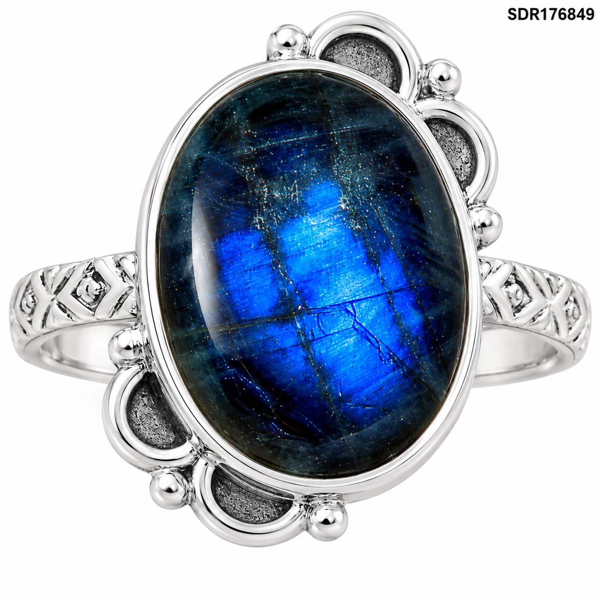 Blue Fire Labradorite - Madagascar Ring size-8.5 R-1103 SDR176849