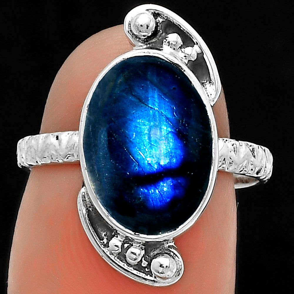 Blue Fire Labradorite - Madagascar Ring size-7 R-1160 SDR176867