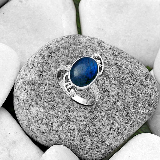 Blue Fire Labradorite - Madagascar Ring size-7 R-1160 SDR176867