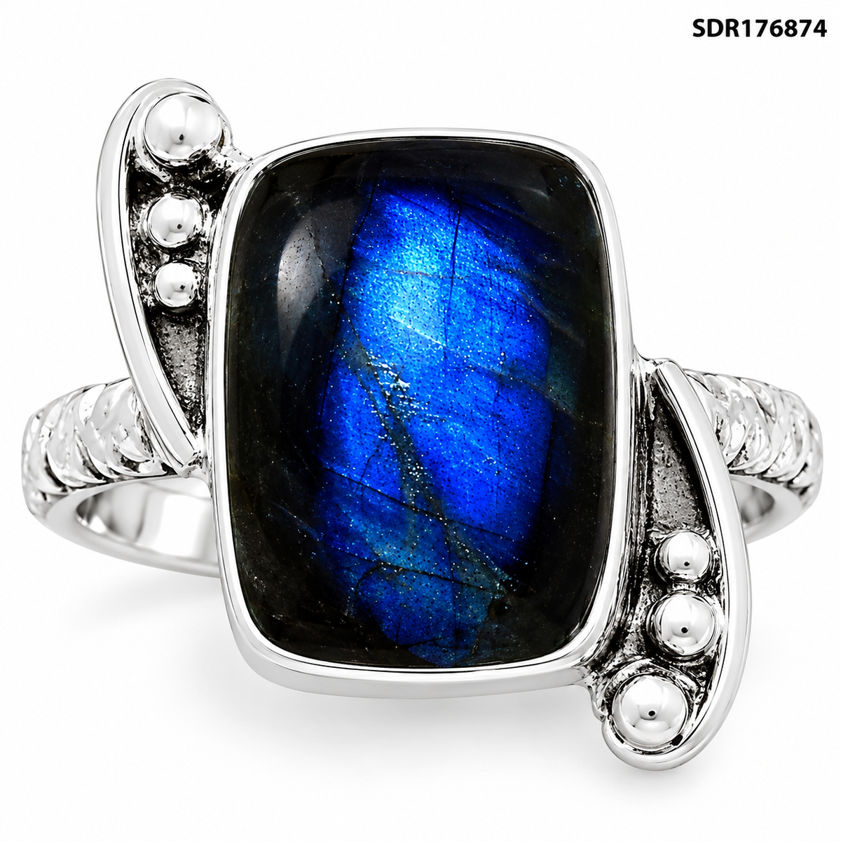 Blue Fire Labradorite - Madagascar Ring size-7 R-1160 SDR176874